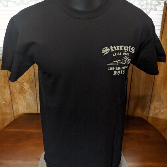 2013 Sturgis Tee Shirt 73rd Black Hills Rally Motorcycle T Shirt Black Large - Picture 2 of 2